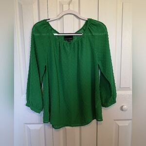 Cynthia Rowley Green Textured Blouse Size M